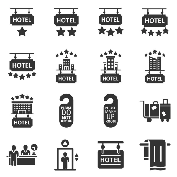 Icono Del Hotel Estilo Plano Ilustración Vectorial Reserva Sobre Fondo — Vector de stock