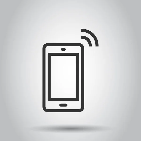 Smartphone Leeres Bildschirm Symbol Flachem Stil Mobiltelefon Vektordarstellung Auf Weißem — Stockvektor
