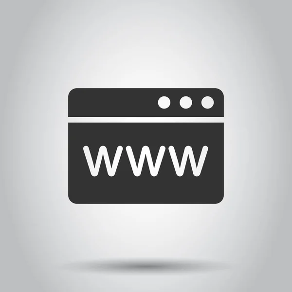 Ícone Domínio Site Estilo Plano Com Internet Address Vector Illustration —  Vetores de Stock