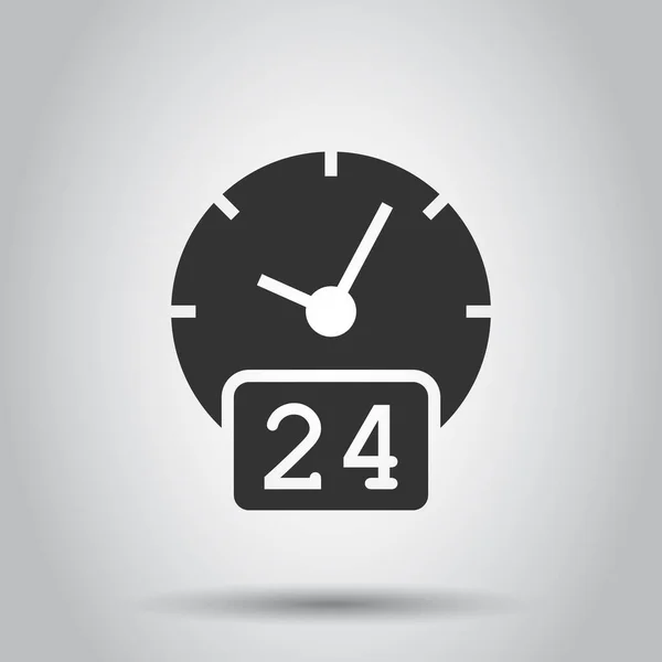 Clock Icon Flat Style Watch Vector Illustration White Isolated Background — ストックベクタ