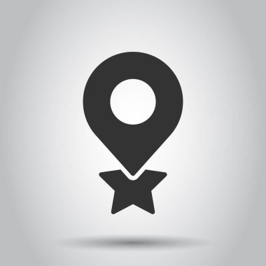 Harita pin simgesi düz stil. İzole edilmiş beyaz arkaplanda GPS navigasyon vektör çizimi. Konum iş kavramını belirle.