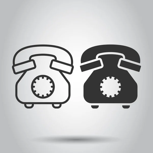 Ícone Telefone Móvel Estilo Plano Conversação Telefônica Ilustração Vetorial Sobre — Vetor de Stock