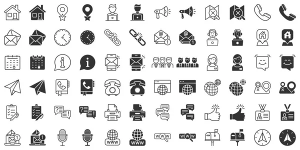 Contáctenos Icono Línea Delgada Estilo Plano Ilustración Vector Comunicación Móvil — Vector de stock