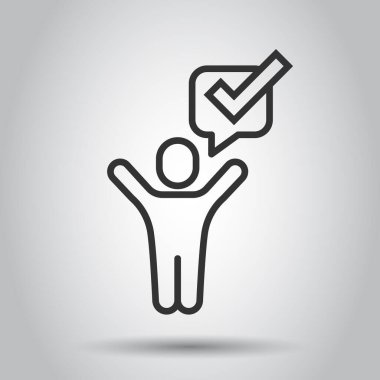 Organizasyon yönetim simgesi düz stil. Beyaz izole edilmiş arka planda işaretli vektör illüstrasyonu olan insanlar. İş adamı iş konsepti.