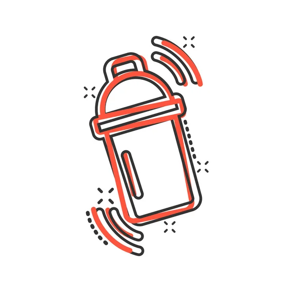 Icono Cóctel Shaker Estilo Cómico Botella Alcohol Ilustración Vectorial Dibujos — Archivo Imágenes Vectoriales