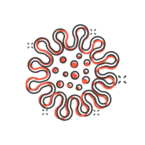 Icono Bacteria Enfermedad Estilo Cómico Alergia Ilustración Vectorial Dibujos Animados — Vector de stock