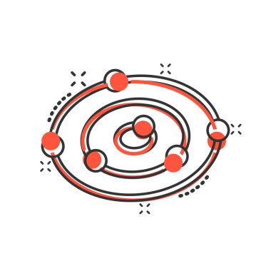 Çizgi roman tarzında antioksidan ikonu. Molekül karikatür vektör çizimi beyaz izole arka planda. Detox sıçrama etkisi iş konsepti.