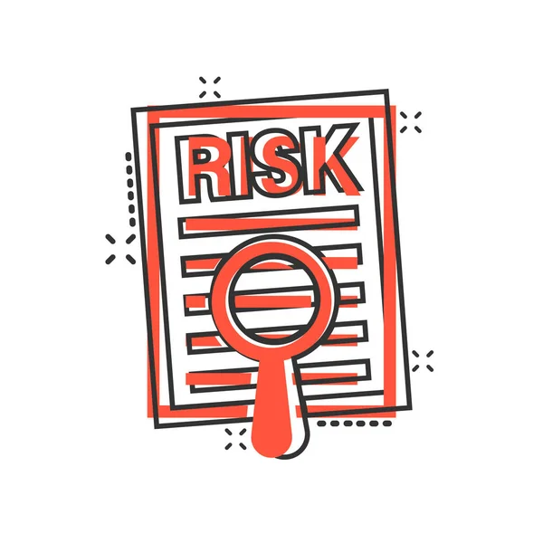 Risk Level Icon Comic Style Result Cartoon Vector Illustration White — Stock Vector