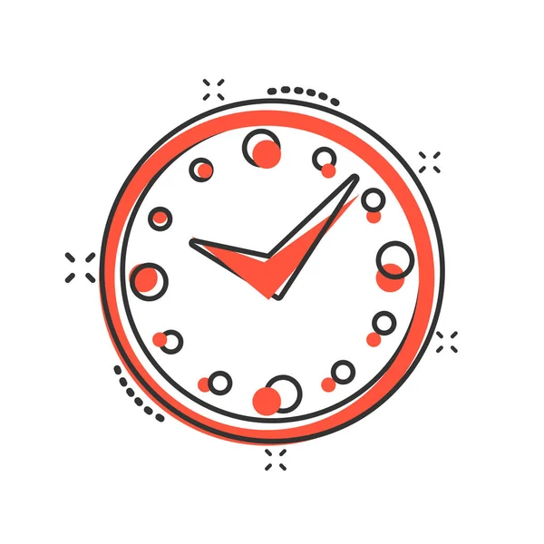 Icono Del Reloj Estilo Cómico Ver Ilustración Vectorial Dibujos Animados — Vector de stock