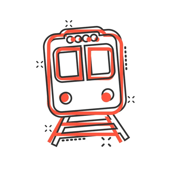 Icono Del Metro Estilo Cómico Tren Metro Ilustración Vectorial Dibujos — Vector de stock