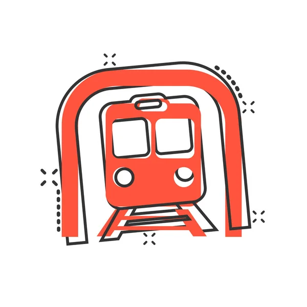 Иконка Метро Комическом Стиле Train Subway Cartoon Vector Illustration White — стоковый вектор