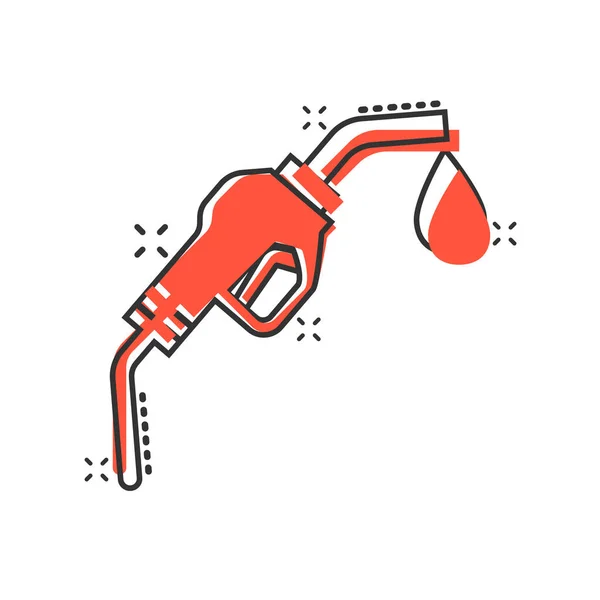 Icono Bomba Combustible Estilo Cómico Gasolinera Ilustración Vectorial Signo Dibujos — Vector de stock