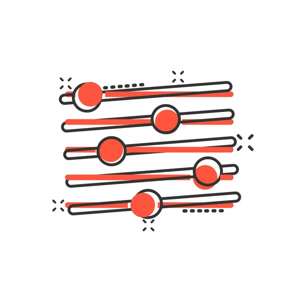 Значок Громкости Управления Комическом Стиле Аудио Настройка Векторной Иллюстрации Знака — стоковый вектор