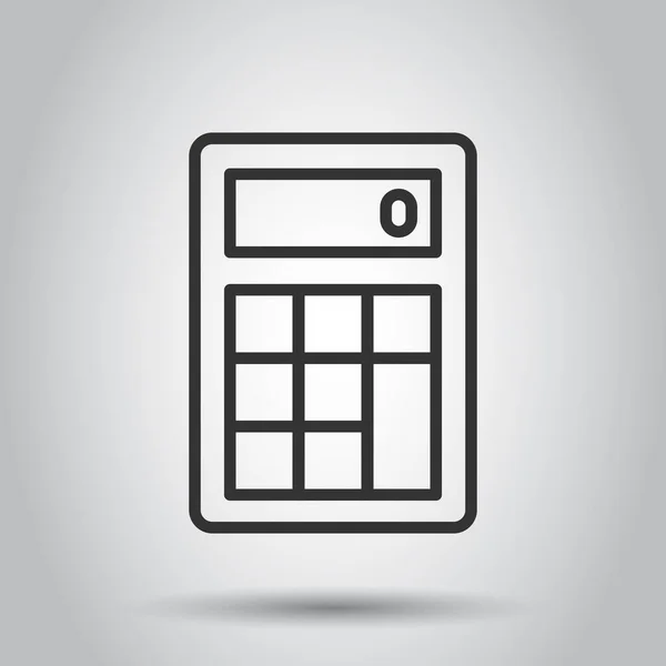 Ikona Kalkulator Płaski Styl Obliczyć Ilustrację Wektora Białym Pojedynczym Tle — Wektor stockowy
