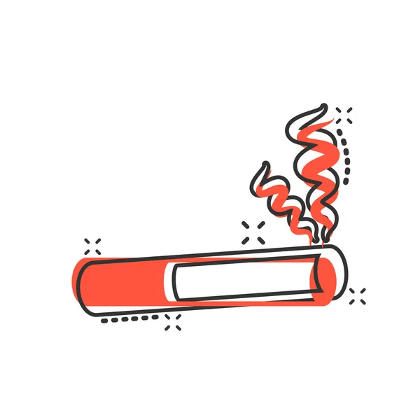 Εικονίδιο Τσιγάρου Κωμικό Στυλ Καπνός Εικονογράφηση Διάνυσμα Κινουμένων Σχεδίων Λευκό — Διανυσματικό Αρχείο