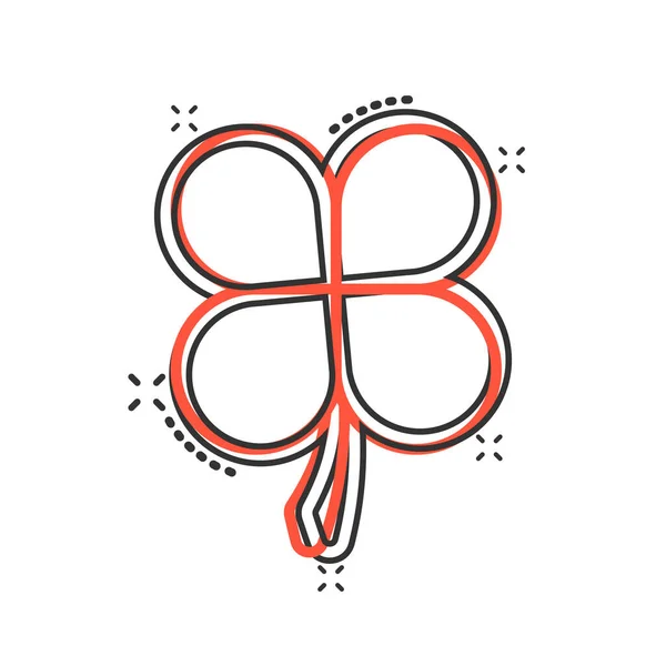 Τετράφυλλο Τριφύλλι Κωμικό Στυλ Patricks Ημέρα Εικονογράφηση Φορέα Κινουμένων Σχεδίων — Διανυσματικό Αρχείο