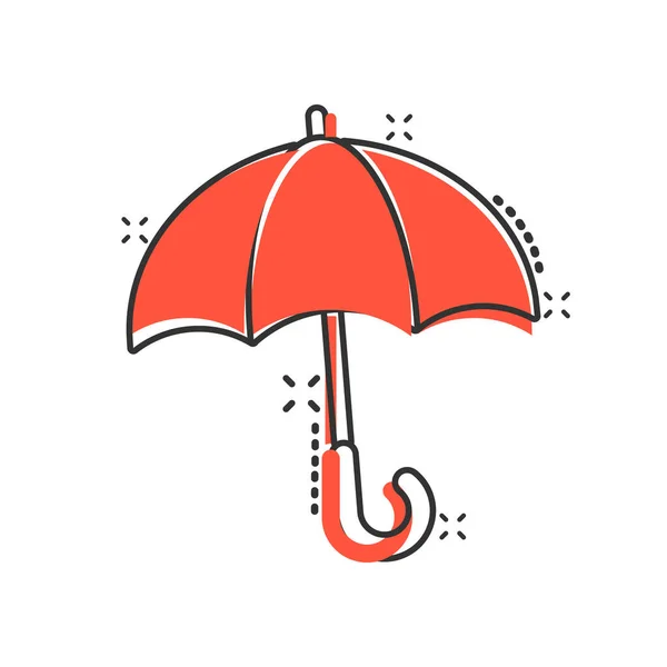 Icône Parapluie Dans Style Comique Illustration Vectorielle Dessin Animé Parasol — Image vectorielle