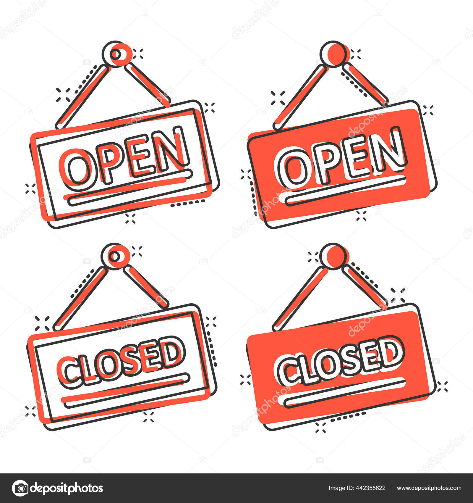 panneau open Stock Vector