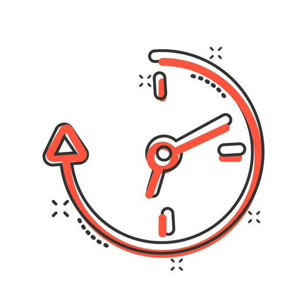 Clock Icon Comic Style Watch Cartoon Vector Illustration White Isolated — Stock Vector