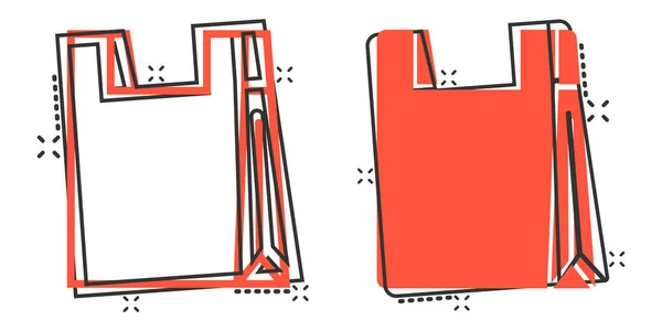 Ikona Nákupní Tašky Komickém Stylu Kabelka Kreslené Znamení Vektorové Ilustrace — Stockový vektor