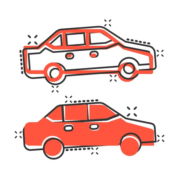 Icono Coche Estilo Cómico Automóvil Vehículo Ilustración Vector Dibujos Animados — Vector de stock