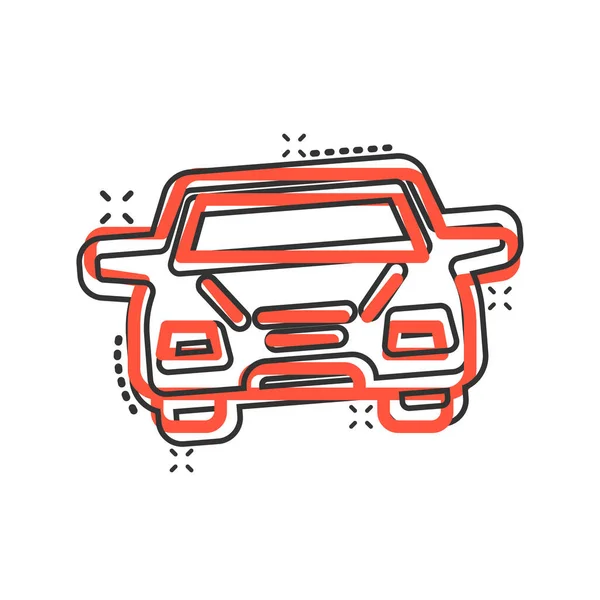 Car Icon Comic Style Automobile Vehicle Cartoon Vector Illustration White — Stock Vector
