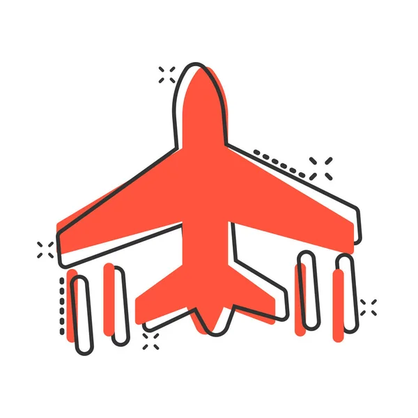 Ícone Avião Estilo Cômico Desenho Avião Ilustração Vetorial Fundo Isolado — Vetor de Stock