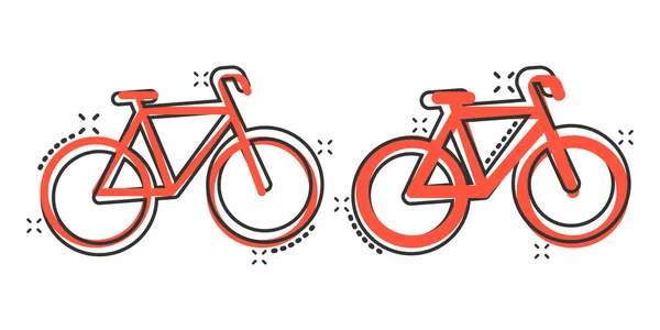 Icono Bicicleta Estilo Cómico Bicicleta Ilustración Vectorial Dibujos Animados Sobre — Archivo Imágenes Vectoriales