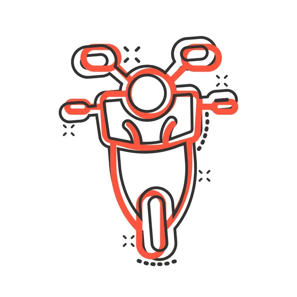 Icono Motocicleta Estilo Cómico Scooter Ilustración Vectorial Dibujos Animados Sobre — Vector de stock