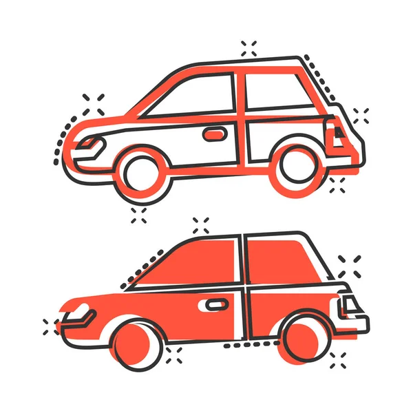 Icono Coche Estilo Cómico Automóvil Vehículo Ilustración Vector Dibujos Animados — Vector de stock