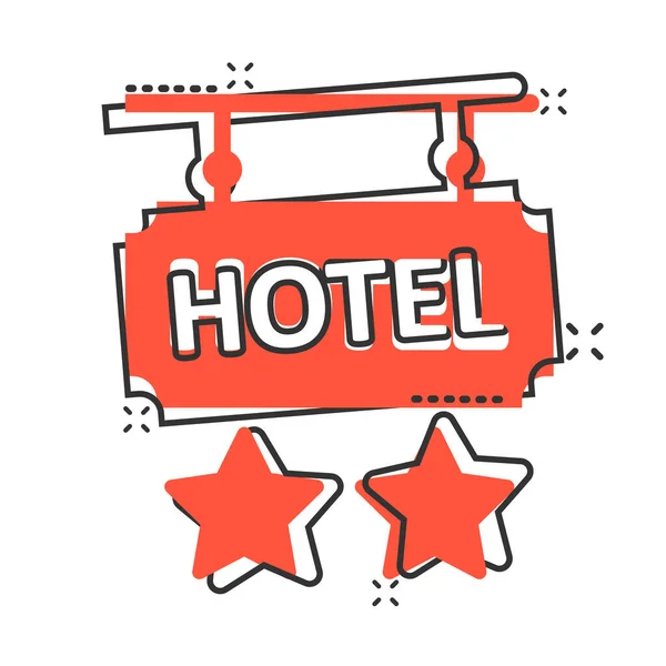 Hotel Stjärnor Tecken Ikon Komisk Stil Inn Tecknad Vektor Illustration — Stock vektor