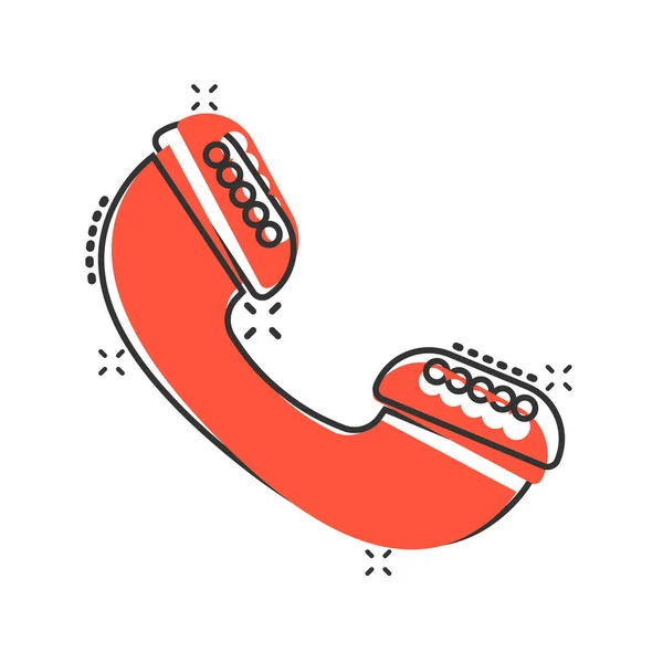 Handy Ikone Comic Stil Telefongespräch Cartoon Vektor Illustration Auf Weißem — Stockvektor
