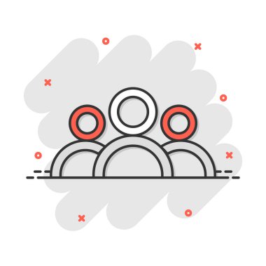 Çizgi film karakterlerinin simgesi. Kullanıcı illüstrasyonu resim grafiği. Takım çalışanı su sıçratma iş konseptini imzaladı.