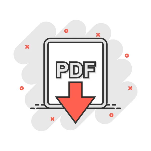 Мультиплікаційна Піктограма Файла Pdf Стилі Коміксів Піктограма Завантаження Pdf Знаку — стоковий вектор
