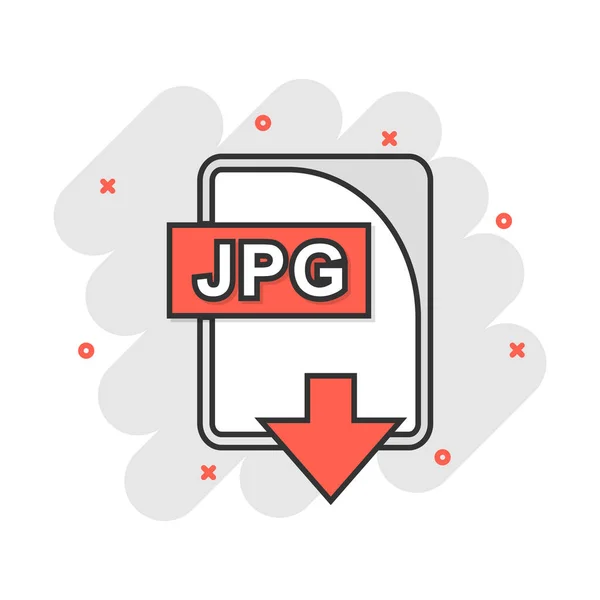 Мультфільм Jpg Значок Файла Комічному Стилі Зображення Звантаження Знаку Ілюстрації — стоковий вектор