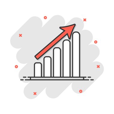 Vektör karikatür iş grafiği simgesi. Çizelge çizelgesi resimli resim. Diyagram iş sıçrama etkisi konsepti.