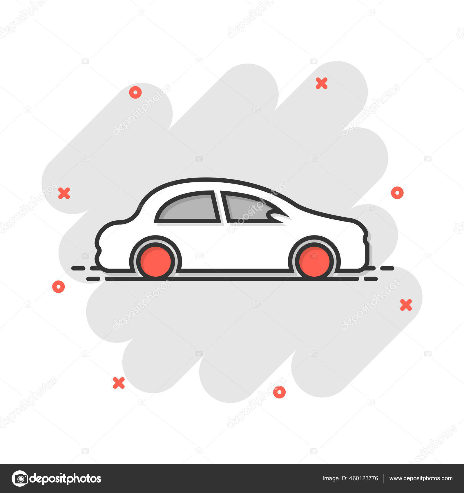 Ikon Mobil Dalam Gaya Komik Mobil Otomotif Vektor Kartun Gambar Stok Vektor Sanek13744 460123776