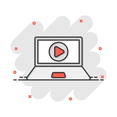 Çevrimiçi eğitim süreci simgesi. Webinar seminer vektör karikatür çizimi resim grafiği. E-öğrenim iş konsepti sıçrama etkisi.