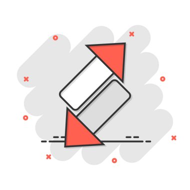 Çizgi roman tarzında ters ok işareti simgesi. İzole edilmiş beyaz arkaplanda vektör karikatürünü tazele. İş konseptini yeniden yükle sıçrama efekti.