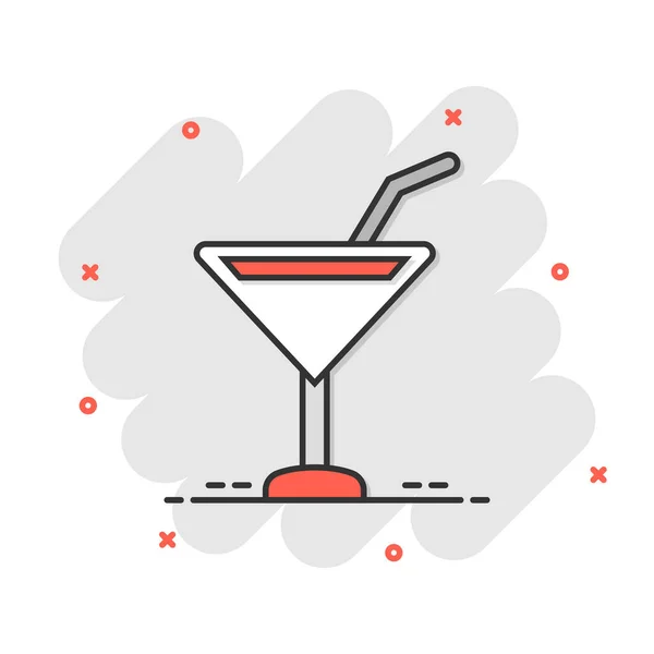 Icône Cocktail Alcool Dans Style Comique Boire Illustration Vectorielle Dessin — Image vectorielle