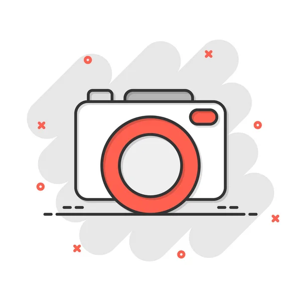 Значок Пристрою Фотоапарата Стилі Коміксів Фотографія Векторна Мультяшна Ілюстрація Білому — стоковий вектор
