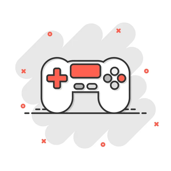 Joystick Zeichen Symbol Comic Stil Gamepad Vektor Cartoon Illustration Auf — Stockvektor