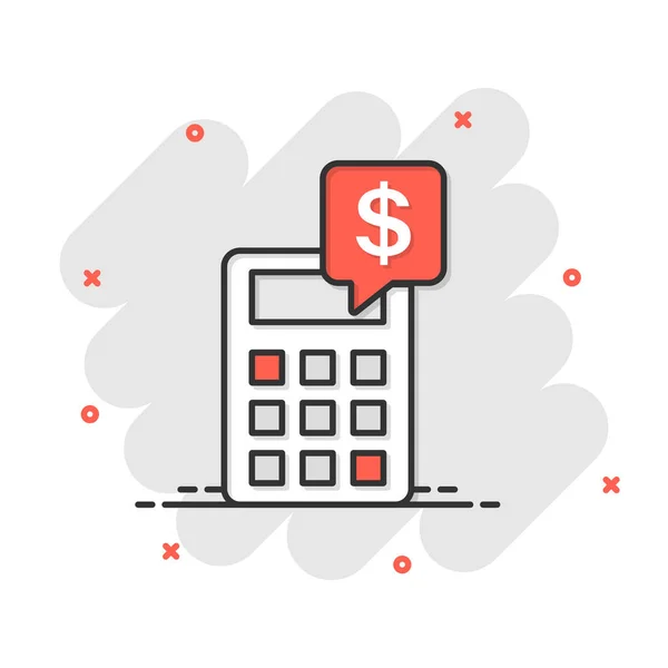 Money Calculation Icon Comic Style Budget Banking Vector Cartoon Illustration — Stock Vector