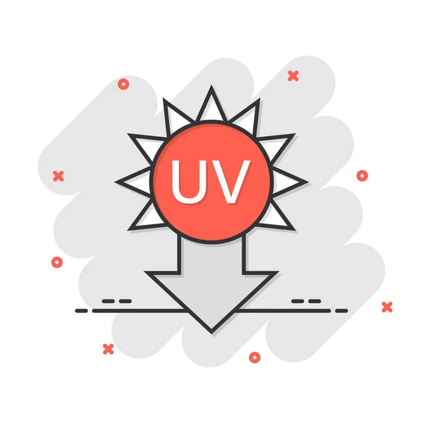 Ícone Radiação Estilo Cômico Ilustração Vetorial Desenhos Animados Ultravioleta Sobre — Vetor de Stock
