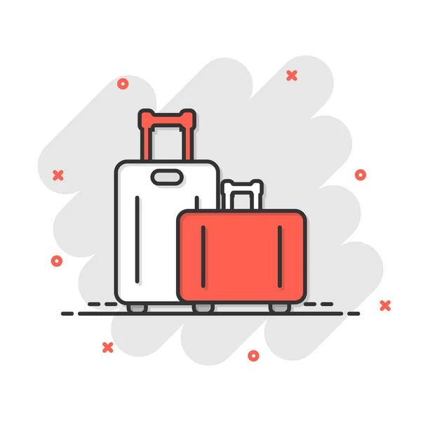 Travel Bag Icon Comic Style Luggage Cartoon Vector Illustration White — Stock Vector