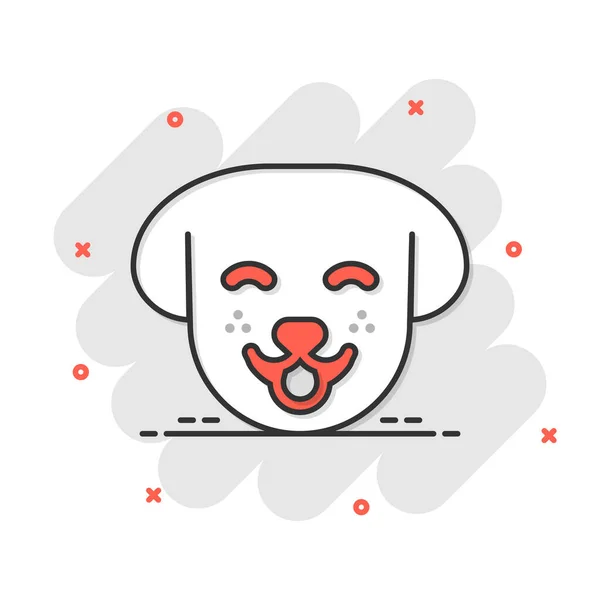 Ikona Głowy Psa Komicznym Stylu Cute Pet Wektor Ilustracji Kreskówki — Wektor stockowy