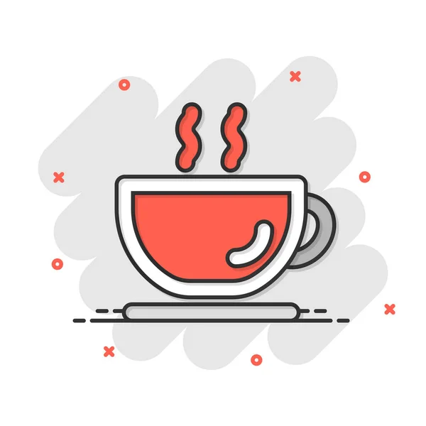 Kaffekopp Ikon Komisk Stil Varmt Tecknad Vektor Illustration Vit Isolerad — Stock vektor