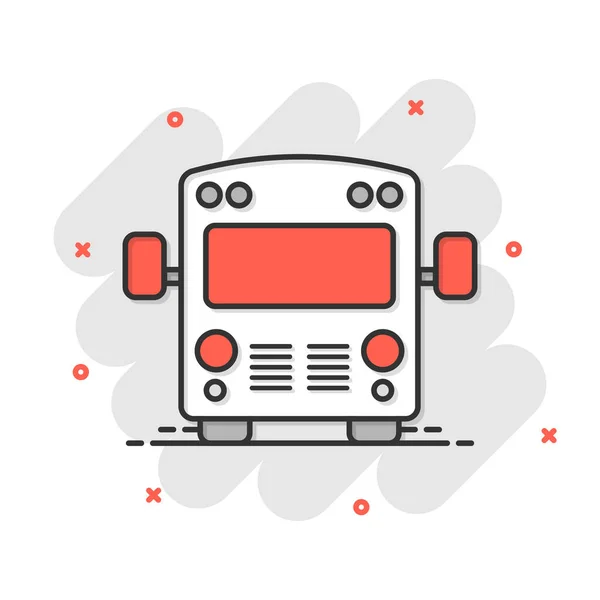 Icône Bus Dans Style Comique Coach Voiture Dessin Animé Vectoriel — Image vectorielle