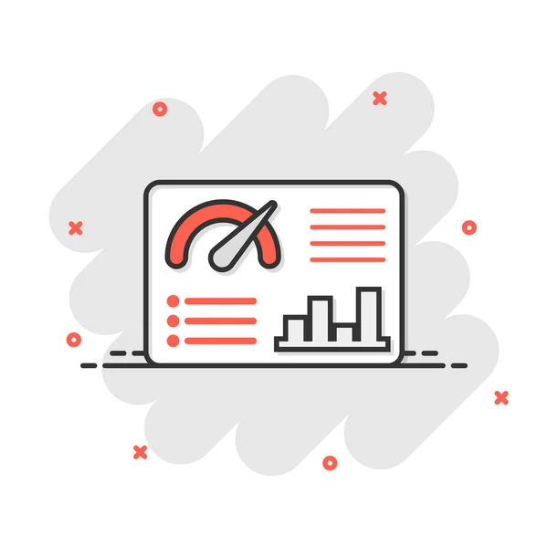 Icono Del Tablero Instrumentos Estilo Cómico Analizador Finanzas Ilustración Vectorial — Vector de stock