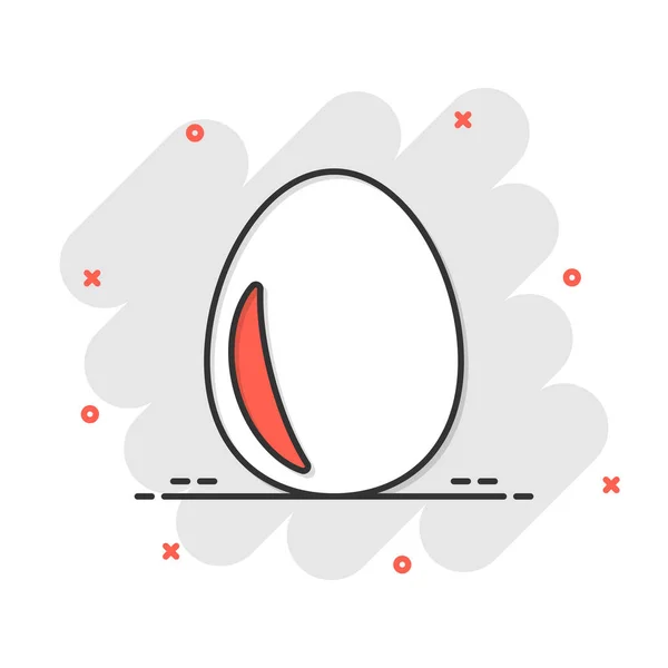 Komedi Tarzında Yumurta Ikonu Beyaz Izole Edilmiş Arka Planda Kahvaltı — Stok Vektör